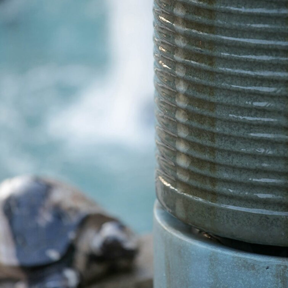 Large Outdoor Waterfall with Ribbed Design