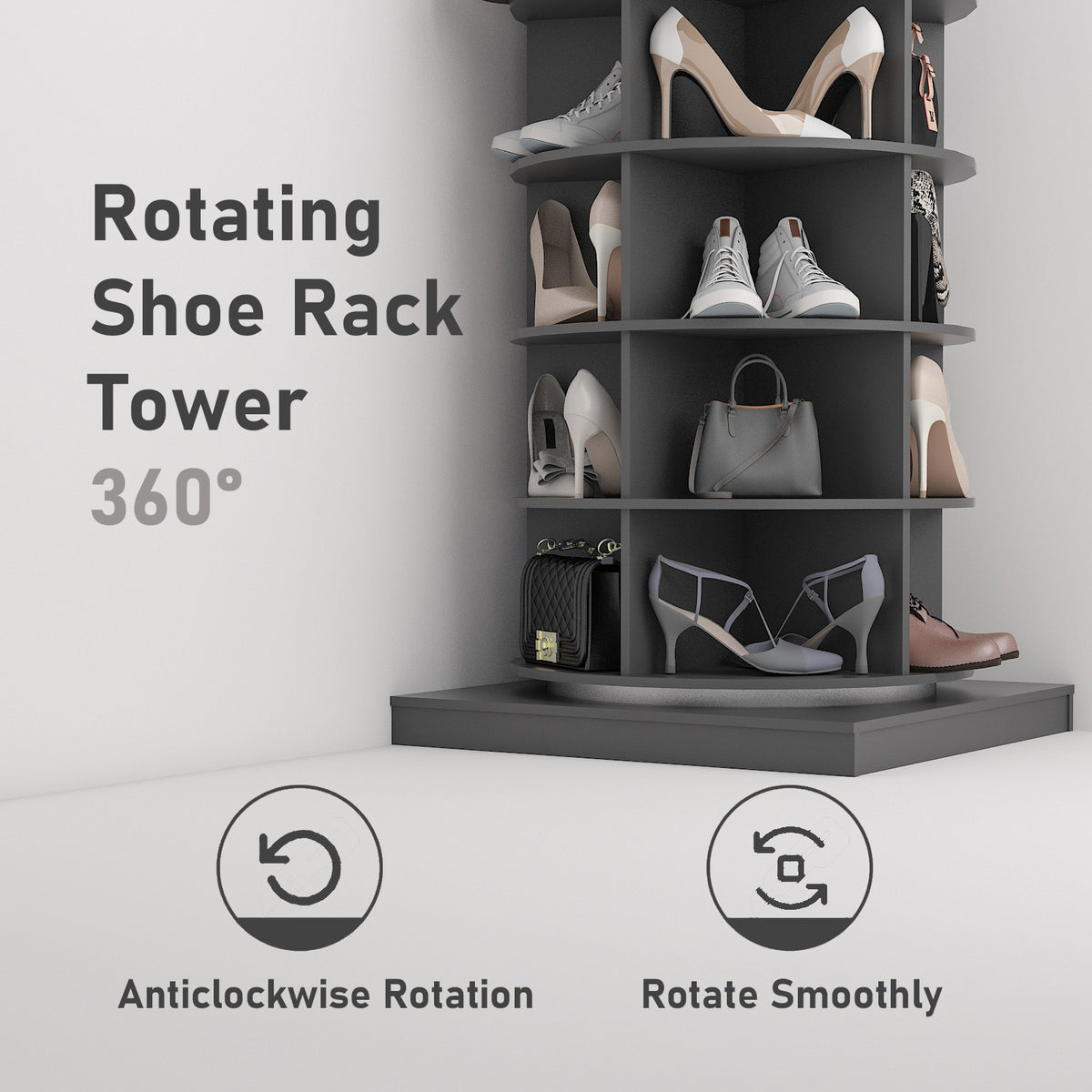 Rotating Shoe Display for 26 Pairs of Shoes