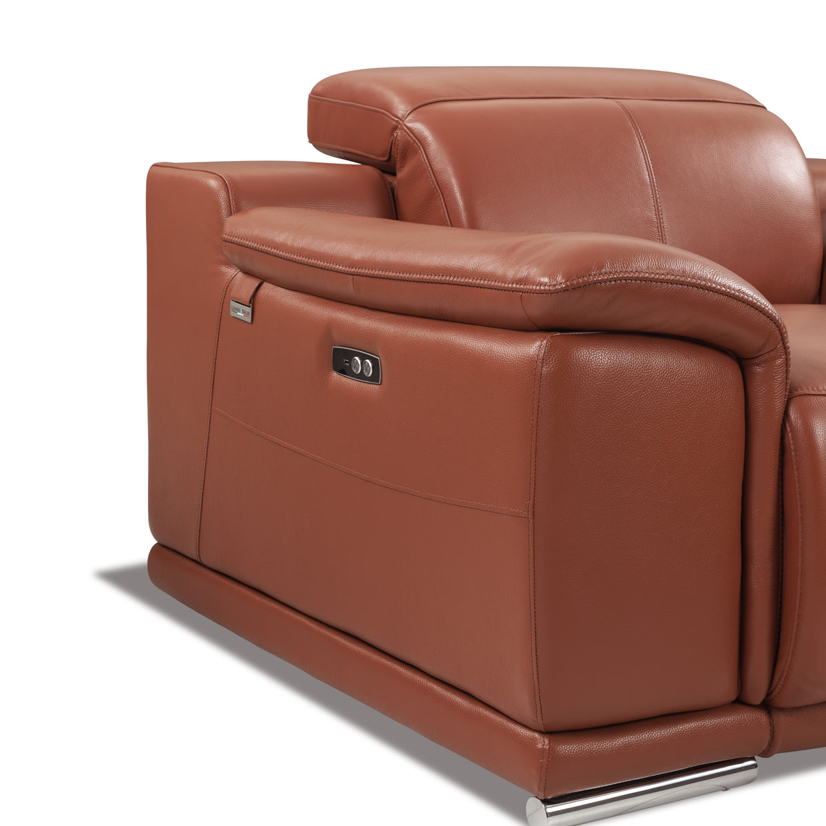 Global United Genuine Italian Leather Power Reclining Loveseat