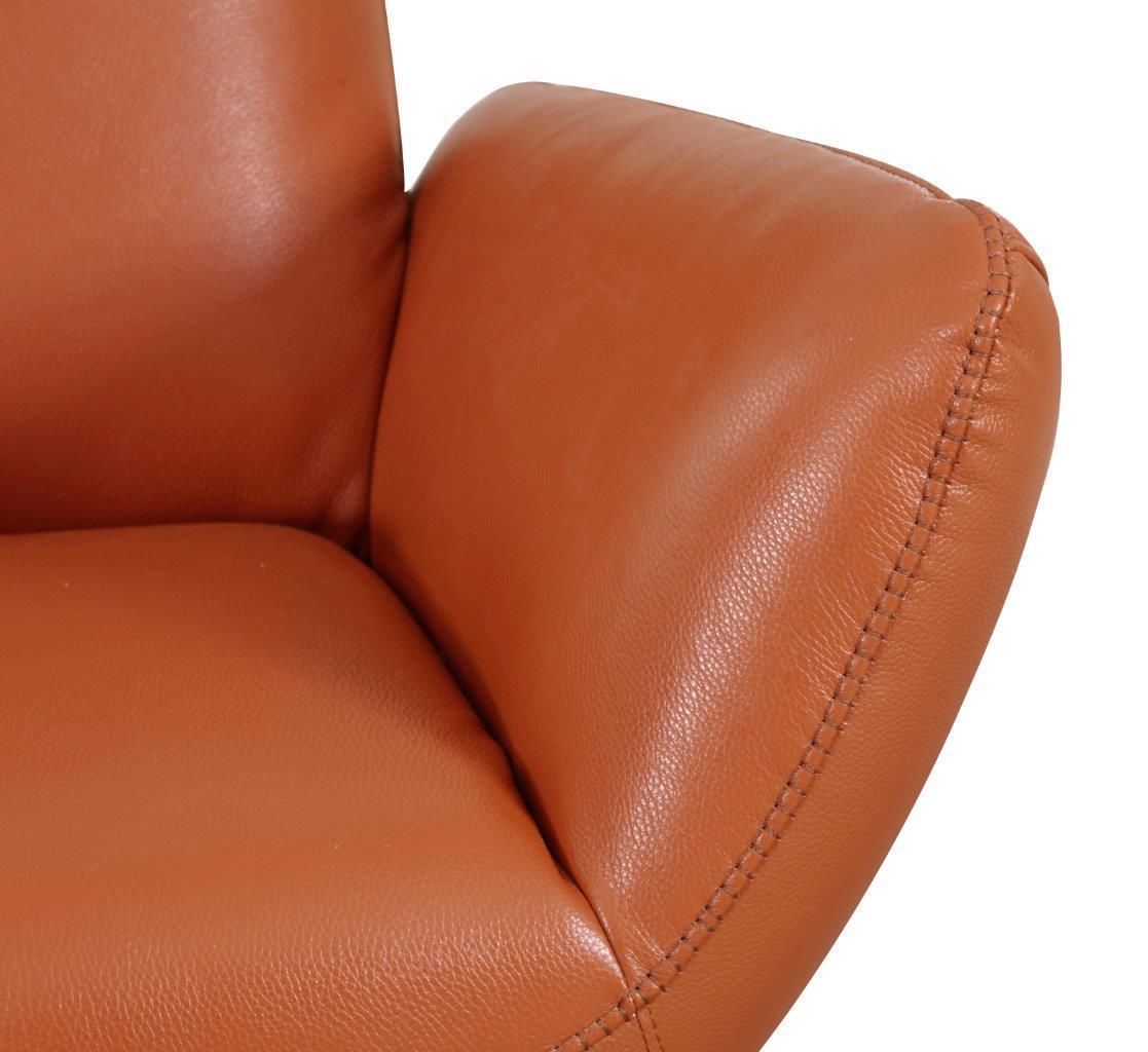 Global United 22" Modern Genuine Italian Leather Lounge Chair