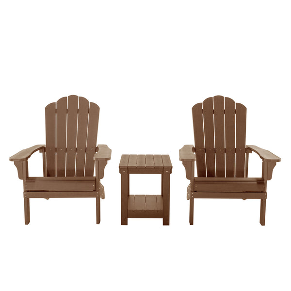 HIPS 3 Piece Adirondack Patio Set | Brown