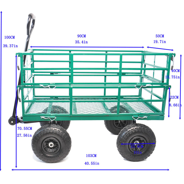 Green Gardening Wagon Cart