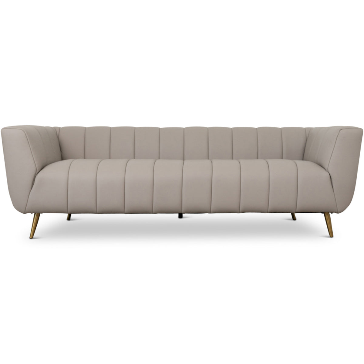 LaMattina Genuine Italian Leather Channel Tufted Sofa