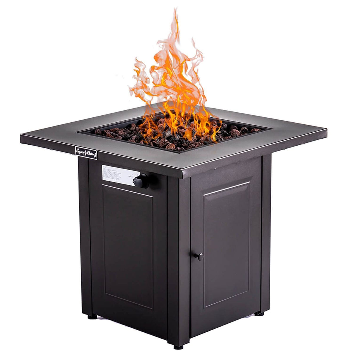 28" Brown Outdoor Patio Propane Fire Pit