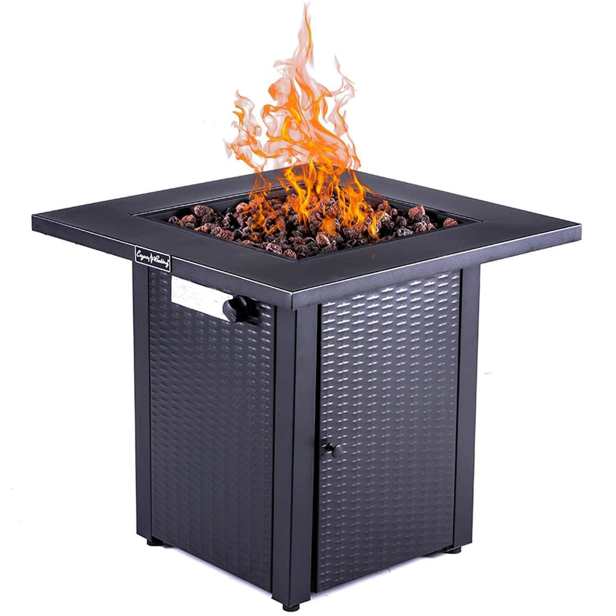 28" Black Outdoor Patio Propane Fire Pit