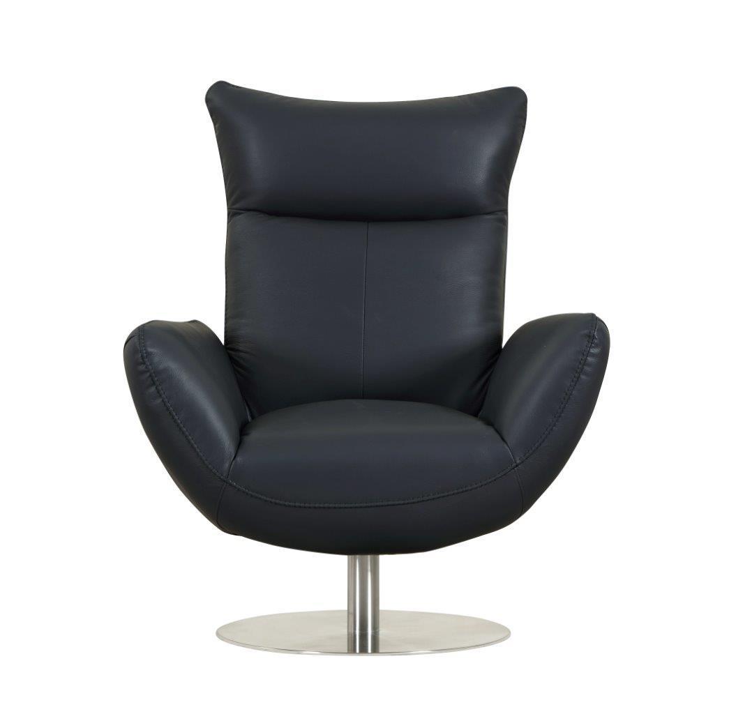 Global United 22" Modern Genuine Italian Leather Lounge Chair