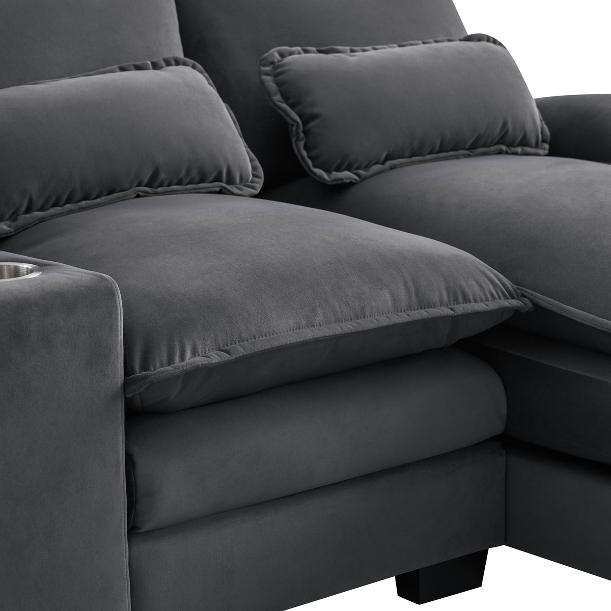 U-Shaped Sofa with Center Console