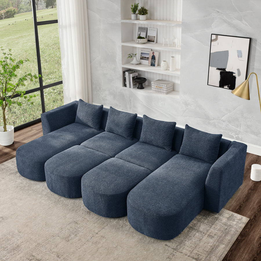 Mariah's Ultimate Theater Room Sofa Lounger Dark Blue