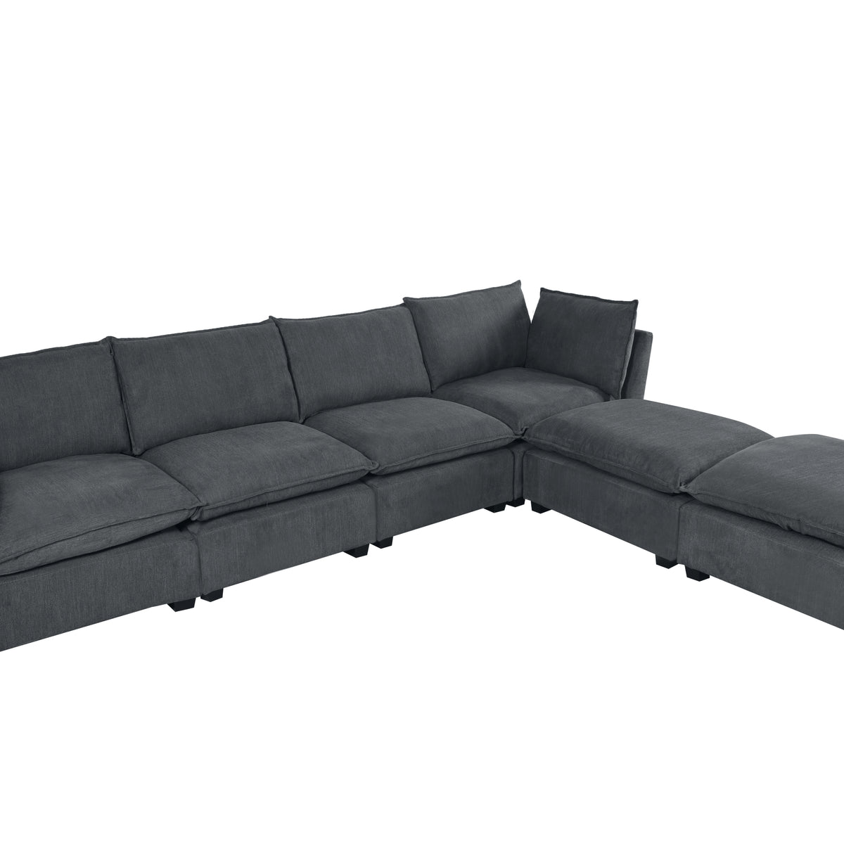 Tory Sectional Duck Down U-Shape Sofa & Ottoman