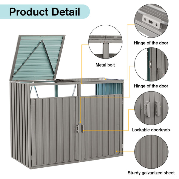 Galvanized Trash Storage Container