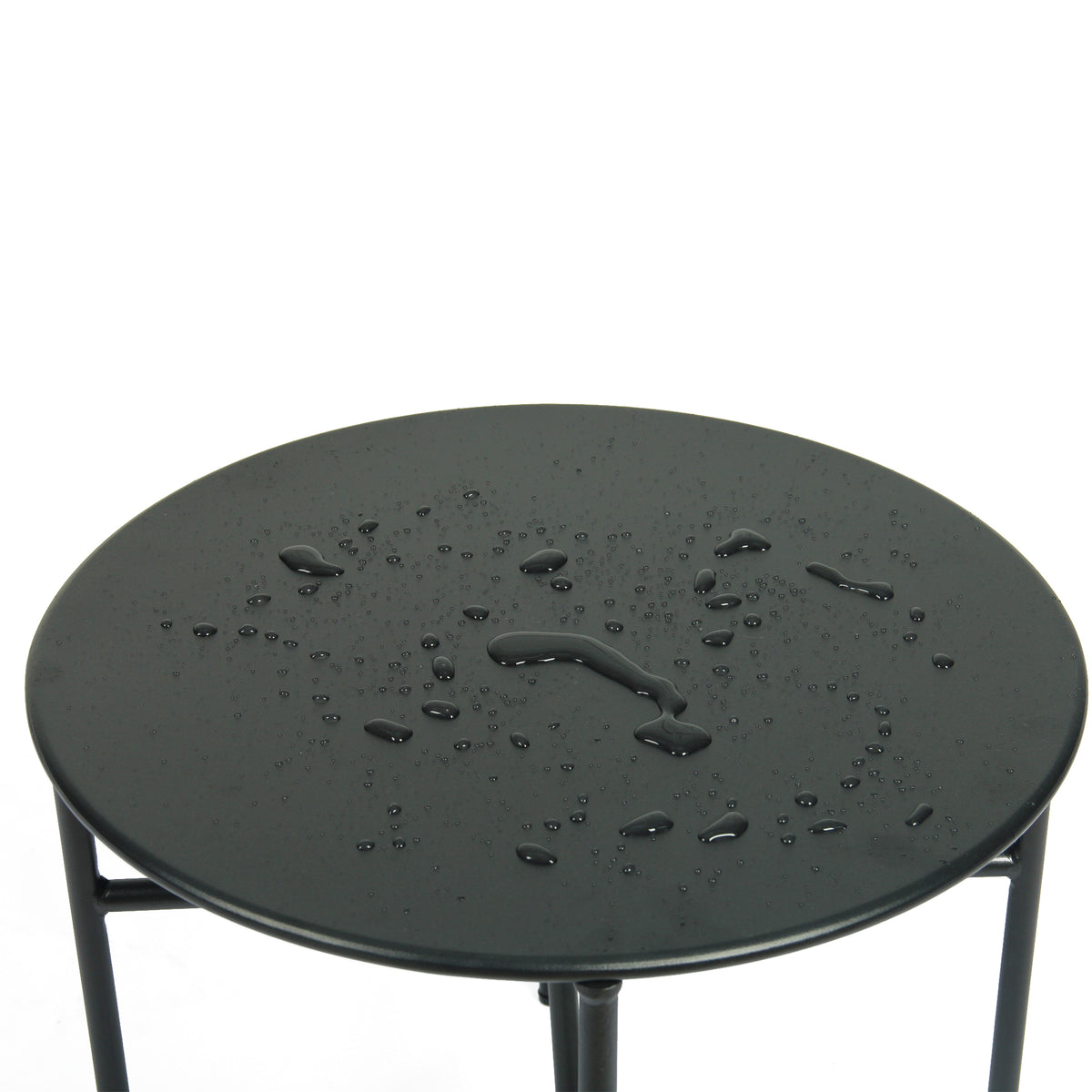 Black Outdoor Egg Chair with Side Table