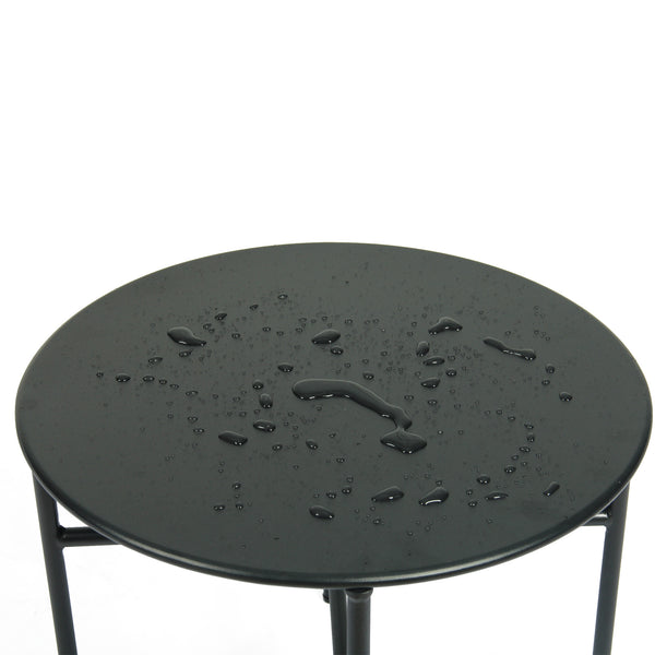 Black Outdoor Egg Chair with Side Table