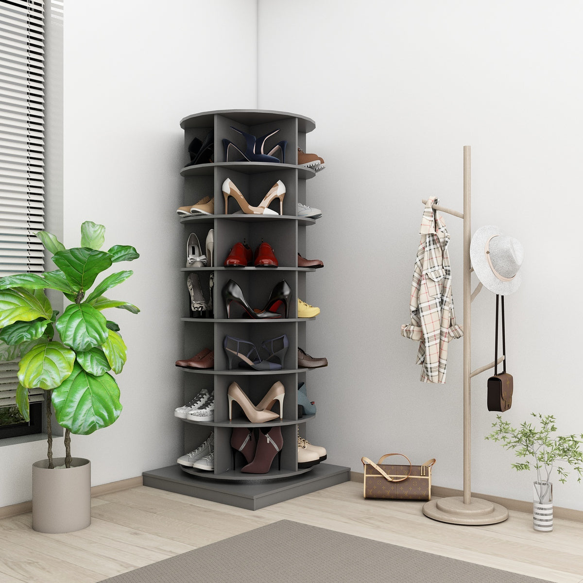 Rotating Shoe Display for 26 Pairs of Shoes