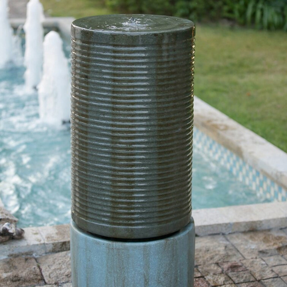 Large Outdoor Waterfall with Ribbed Design