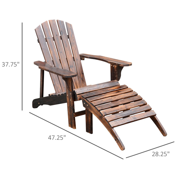 Wooden Adirondack Chair & Ottoman