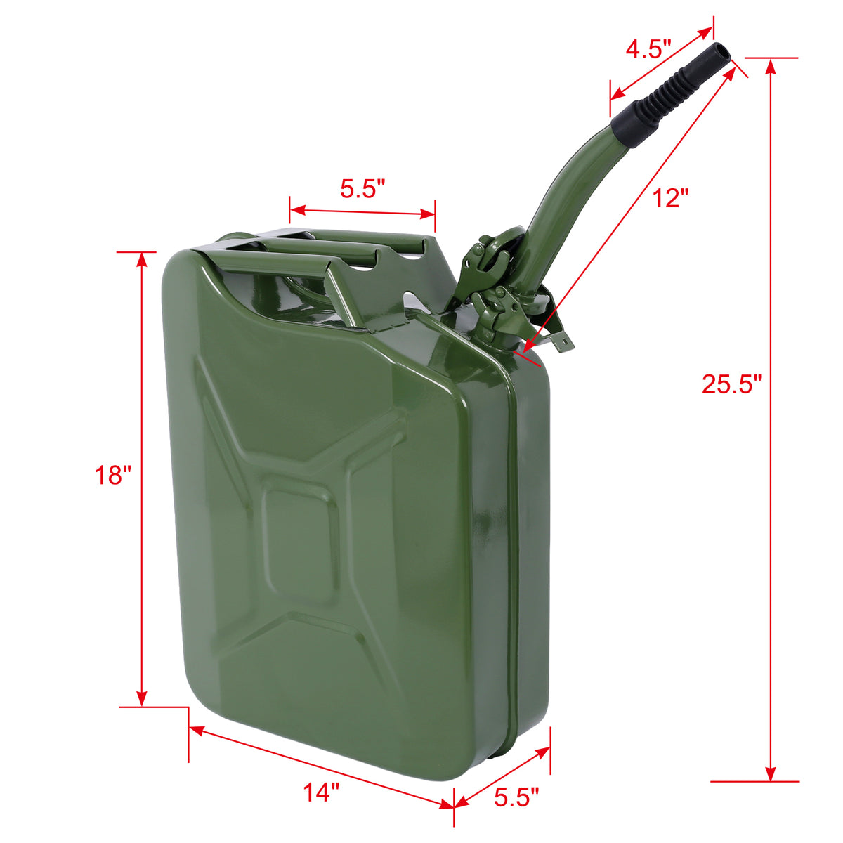 5 Gallon Military Green Jerry Can Steel Fuel Cans