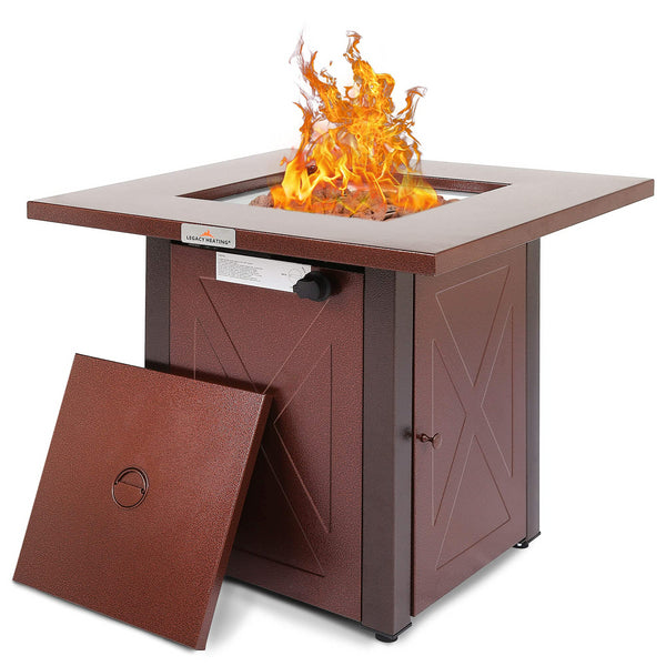 28" Burgundy Outdoor Patio Propane Fire Pit