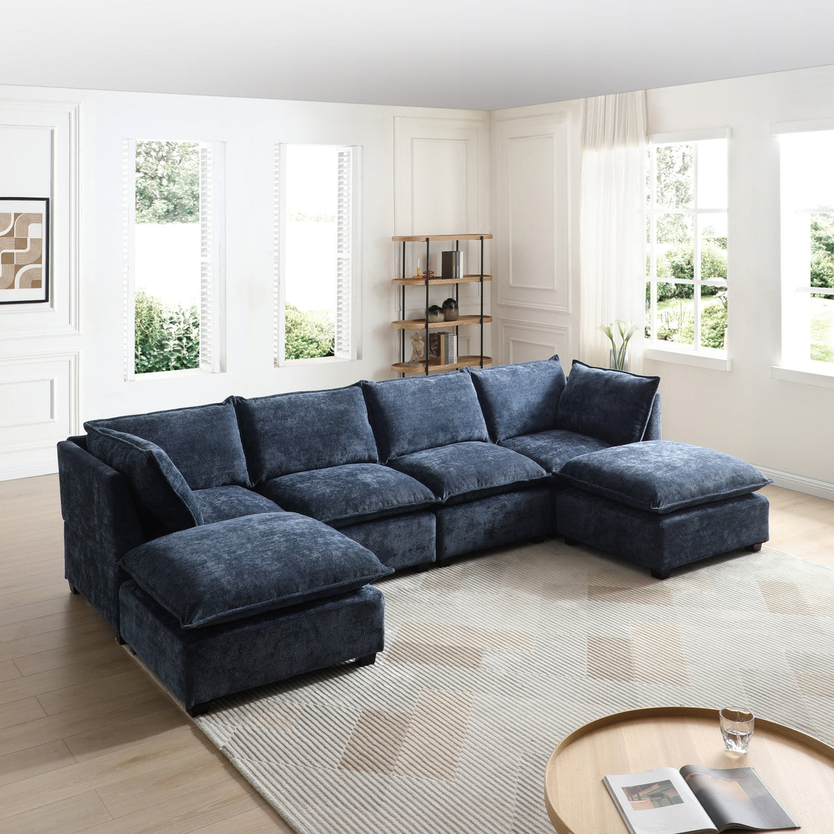 The Tory Sectional Duck Down U-Shape Sofa & Ottoman