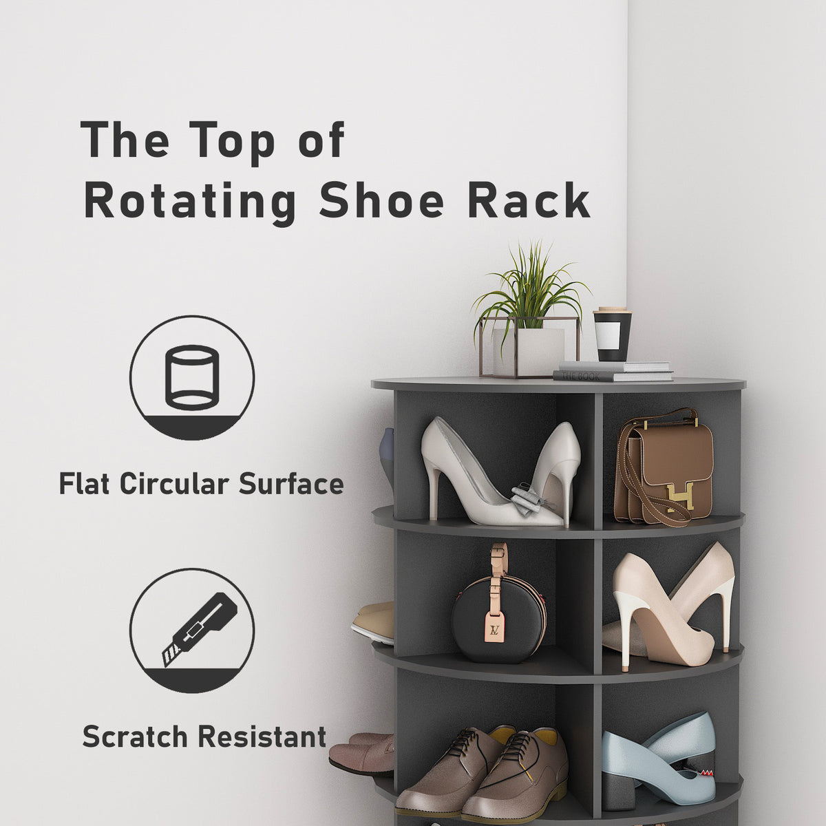 Rotating Shoe Display for 26 Pairs of Shoes