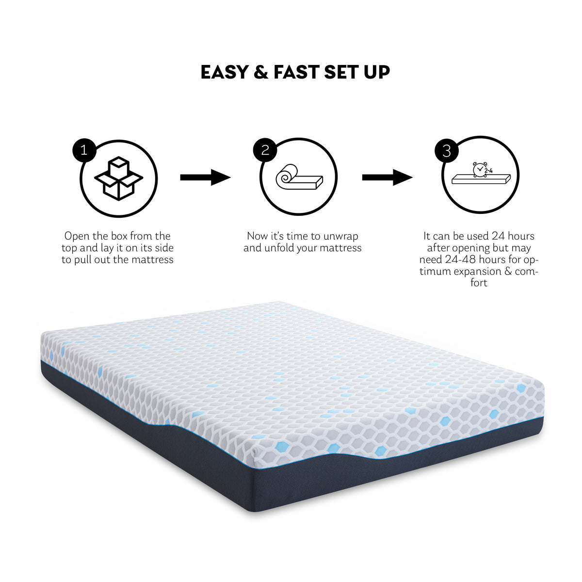 King Size 10" Cooling Memory Foam Mattress