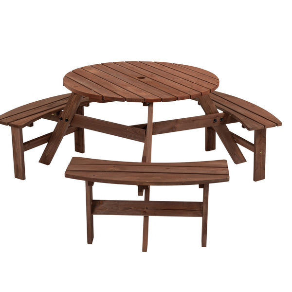 Wooden Picnic Table Circular