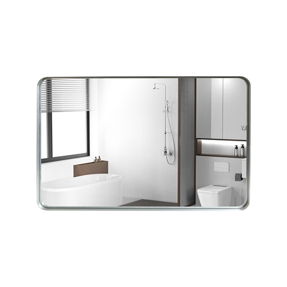 40x30inch Brushed Silver Rectangle Bathroom Mirror